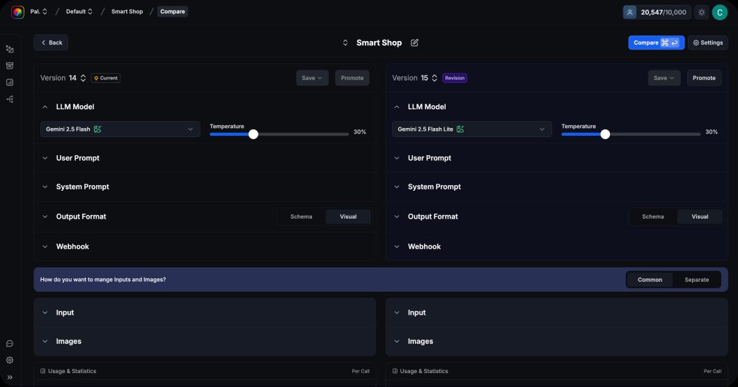 The Rightbrain dashboard monitoring AI task runs in production.