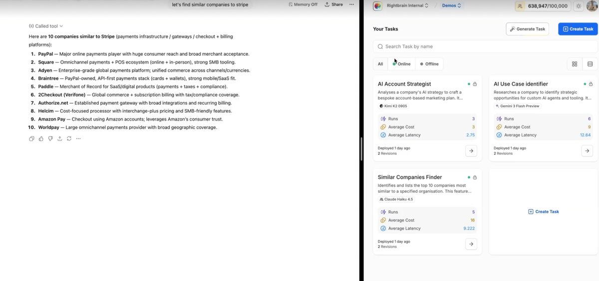 The Similar Companies Skill returning a curated list of comparable accounts.